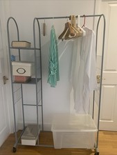 Argos Hanging Rails. Grey Color. Strong & Sturdy. Solid Shelves. 106x 44x 166H