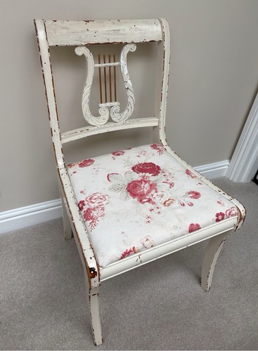 Vintage painted lyre chair - vintage,