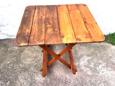 VINTAGE WOODEN SLATTED GARDEN PATIO CAMPING FOLDING TABLE