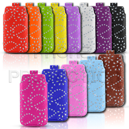 Diamond bling leather - leather, tab