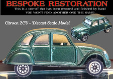 DARK GREEN CITROEN 2CV6 BEAUTIFUL BESPOKE ONE-OFF DIECAST 1:55 SCALE MODEL CAR