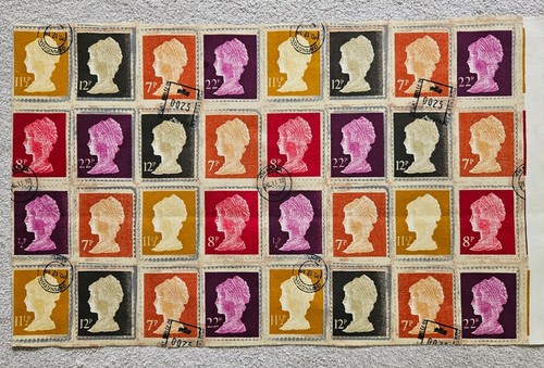 Postage stamp fabric queen - stamp,
