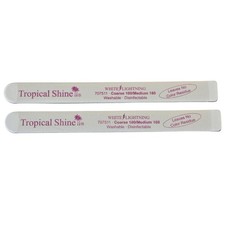 Tropical Shine Course/Medium White Lightening Nail File - 100/180 Grit x 2