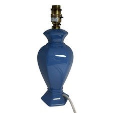 Vintage St Michael Table Lamp Bedside Light Blue Ceramic Hexagon M&S Ginger Jar