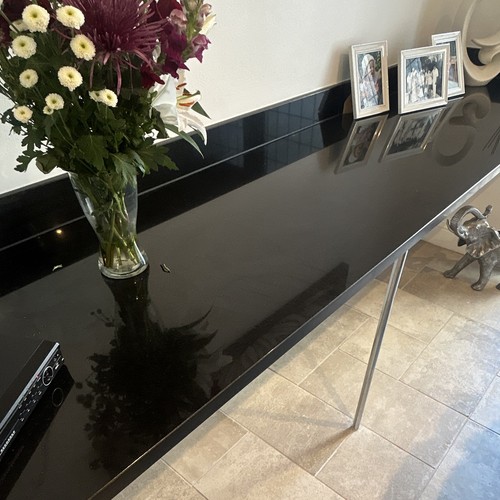 Glossy black sparkle granite - glossy,