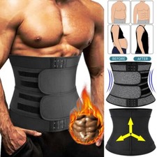 Men Weight Loss Waist Trainer Corset Body Shaper Belt Back Support Sauna Girdle