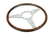 JAGUAR DAIMLER XJ12 XJ6 MK2 Steering Wheel 13 Wood rim Polished Spoke Holes Flat