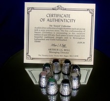 Thimbles - Silver Swann's - The 'Scotch' Collection of Eight - COA