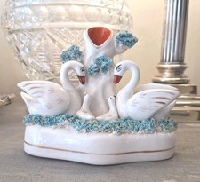 Victorian Staffordshire Swans