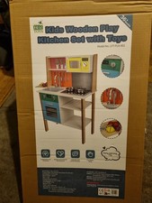 Wooden play kitchen for kids - wooden,