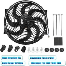 14" Universal Slim Fan Push Pull Electric Radiator Cooling Fan with Mount Kit
