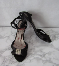Evening Shoes ladies size 4 satin style strappy with glitter detail party shoes