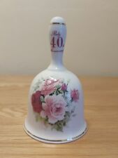 Polly Anna Ruby 40th Anniversary Fine Bone China Bell 11cm 