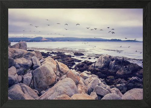 Pebble beach framed wall - beach,