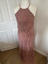 Lipsy Size 12 Floor Length Pink Beaded Gown