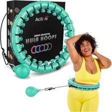 Smart Weighted Hula Hoop, Adjustable Fitness Exercise Weighted - Mint Green