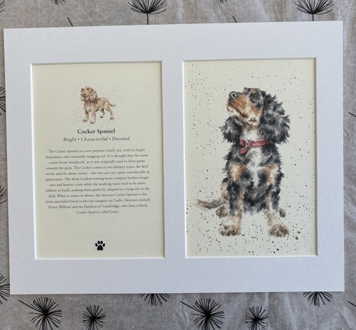 Mounted dog print page art - print,