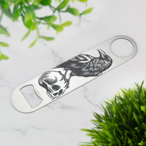 Skull crow bar blade - crow, bottle