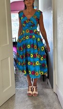 Emily and Fin Women's Dress XS Size 8 Turquoise Floral