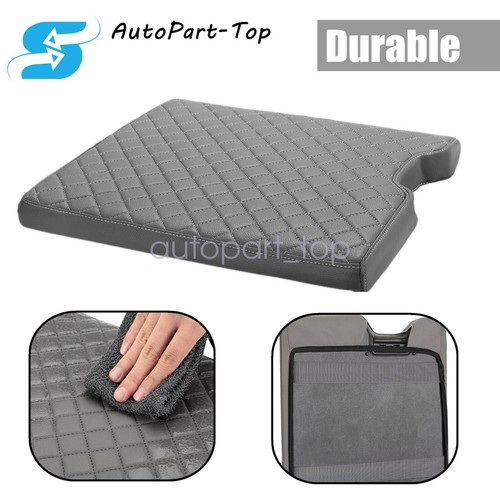 Gray leather console lid - gray,