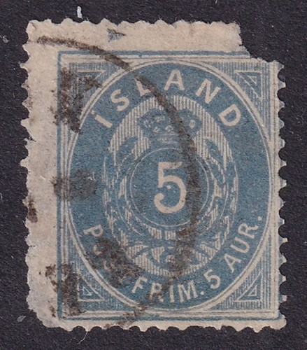 Iceland 1878 numeral blue - numeral, 5a
