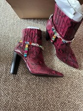 BNWOT ASOS PINK SNAKE DESIGN EMPIRE EMBELLISHED WESTERN COWBOY BOOTS SIZE 6