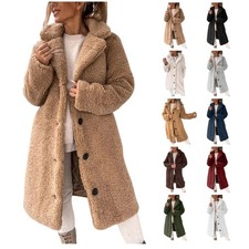 Womens Long Teddy Fleece Coats