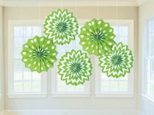 Lime Green Hanging Paper Fan