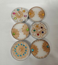 Set of 6 Handmade decorative  mehndi/diwali tea light candles 