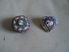 FAB Heart Shape Beautiful Micro Mosaic Brooch & Another  Made In Italy