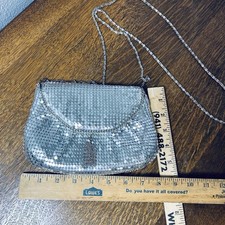 Vintage Metal Mesh Purse Crossbody Shoulder Bag Prom Formal Evening Silver