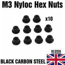 Black M3 Nyloc Wheel Nuts