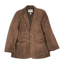 Mens Vintage Orvis Brown Suede Real 100% Leather Coat Jacket Blazer SIZE 42 