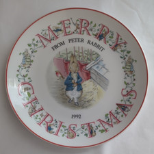 Vintage Wedgwood Plate Merry Christmas from Peter Rabbit 1992 Beatrix Potter