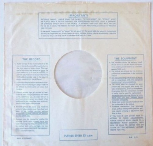 Decca 1970s vintage inner - decca,
