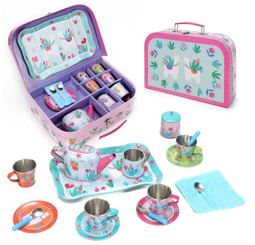 Soka kids metal tin teapot - soka, set