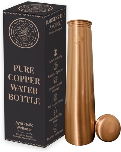 Pure copper water bottle - copper, |