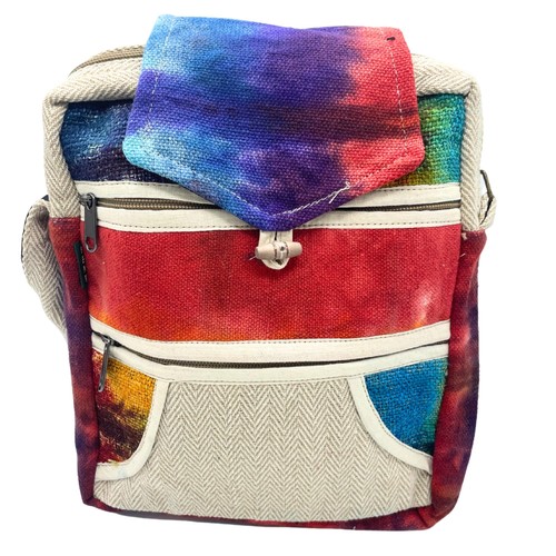 Tiedye hemp messegner bag - tiedye,