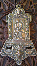 Antique Victorian Brass Dick Wittington Plaque 12" by 7"