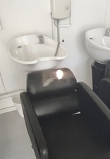 Double Unit Back Wash Newly Recovered Leather Salon Hairdressing Sink Equipment