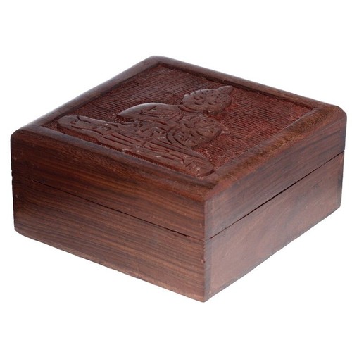Buddha carved wooden trinket - buddha,
