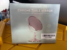 Premier Housewares Table Mirror Chrome Free Standing Silver Makeup