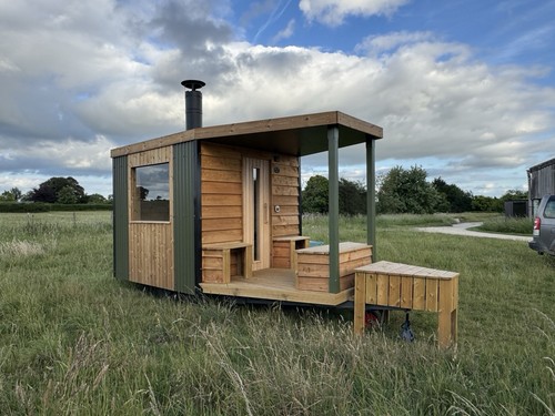 Sauna cabin for outdoors - outdoors, on