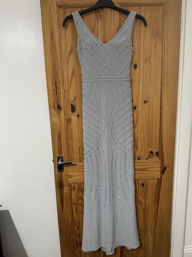 Aqua formal silver beaded - aqua,