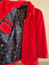 Oakwood Faux Fur Coat lovely  bright Red Size Small (UK10) New with Tags