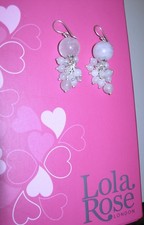 LOLA ROSE PALE PINK QUARTZ STERLING SILVER DANGLY DROP PIERCED EARRINGS SNOW QVC