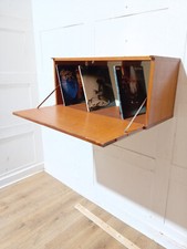BEAVER & TAPLEY FLOATING TEAK RECORD CABINET / BUREAU VINTAGE MID  CENTURY