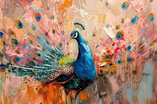 Peacock animal canvas picture - peacock,