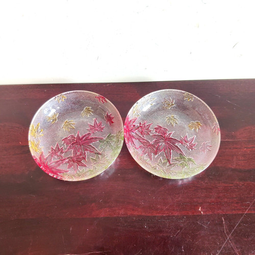 Vintage glass floral colorful - vintage,