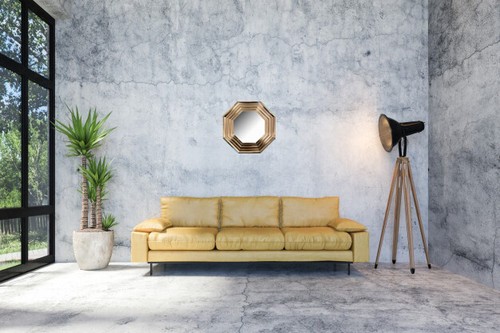 Rose gold octagon mirror - gold,